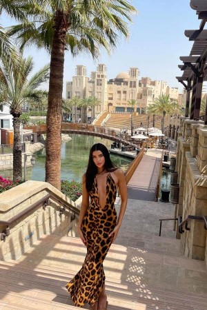 Leopard Fashion Nova Vacation With Me Maxi Women Dress USA | 376429PJS