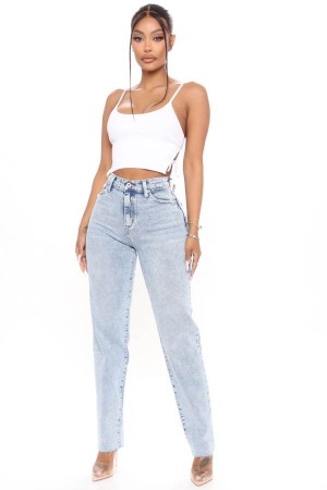 Light Blue Wash Fashion Nova Took Him By Surprise Slim Fit Boyfriend Women Jeans USA | 649805VSR