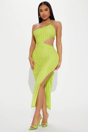 Light Green Fashion Nova Allison Crochet Maxi Women Dress USA | 701689PCH