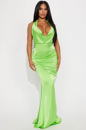 Light Green Fashion Nova Velma Maxi Women Dress USA | 927415NHS