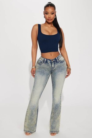 Light Wash Fashion Nova All At Once Stretch Flare Women Jeans USA | 563972MQF