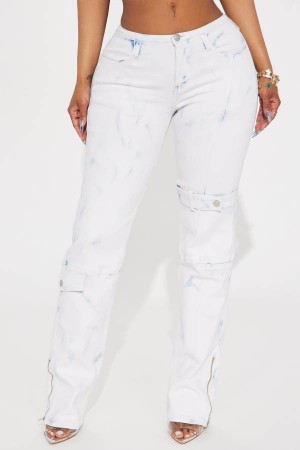 Light Wash Fashion Nova Biding My Time Straight Leg Women Jeans USA | 208467PTQ