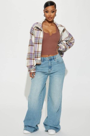 Light Wash Fashion Nova On The Loose Baggy Women Jeans USA | 872043UPL