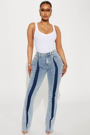 Light Wash Fashion Nova See Through You Bootcut Women Jeans USA | 205678WDI