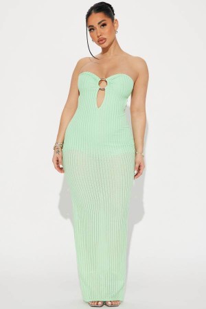 Mint Fashion Nova Mykonos Weekend Textured Maxi Women Dress USA | 145867SXM