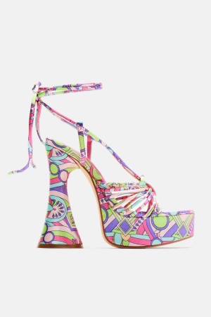 Multicolor Fashion Nova Feelin' It Heeled Women Sandals USA | 987342JWG