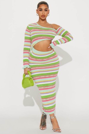 Multicolor Fashion Nova Never Cold Sweater Maxi Women Dress USA | 527641XQV