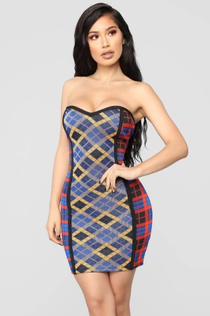 Mustard Fashion Nova Two Faced Bandage Women Dress USA | 643507ICU