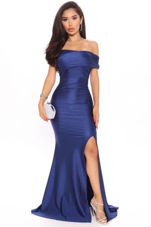 Navy Fashion Nova Ignore The Romance Maxi Women Dress USA | 416325SAV