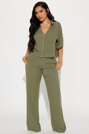 Olive Fashion Nova Greece Fantasy Pant Set Women Pants USA | 251697LCF