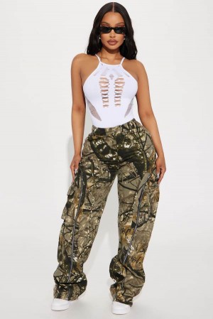 Olive Fashion Nova Had You Fooled Tree Camo Women Pants USA | 185297LYB