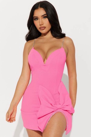 Pink Fashion Nova Classy And Cute Mini Women Dress USA | 504687QAI