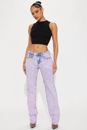 Pink Fashion Nova Sent From Above Straight Leg Women Jeans USA | 358794ALG