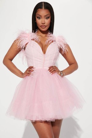 Pink Fashion Nova So In Love Tulle Mini Women Dress USA | 349721QLE