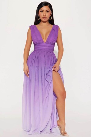 Purple Fashion Nova Allison Ombre Maxi Women Dress USA | 428765JOP