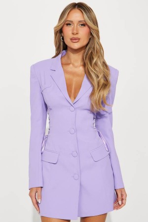 Purple Fashion Nova Jade Blazer Mini Women Dress USA | 987153YFS