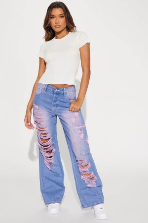 Purple Fashion Nova Off The Walls Tinted Straight Leg Women Jeans USA | 951460AUH