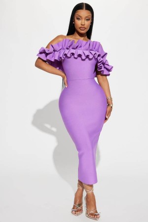 Purple Fashion Nova Statements Like This Midi Women Dress USA | 129370HCJ