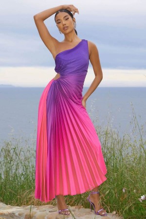 Purple Fashion Nova Tahiti Ombre Maxi Women Dress USA | 403815SKV