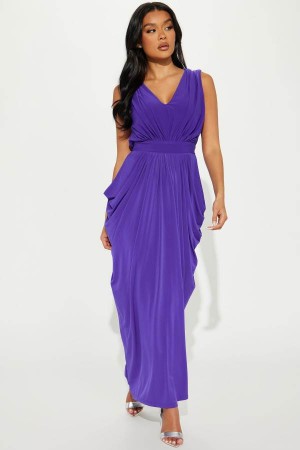 Purple Fashion Nova Who Me Maxi Women Dress USA | 891645NLX