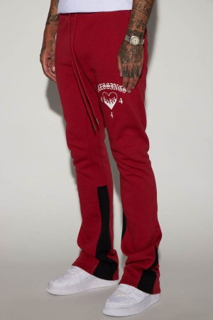 Red Fashion Nova Blessed Love Flared Men Sweatpants USA | 915402BXA