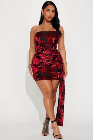 Red Fashion Nova Eve Mesh Mini Women Dress USA | 917385ZNJ