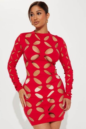 Red Fashion Nova Latest Scandal Mini Women Dress USA | 137045TOP