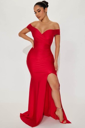 Red Fashion Nova Romantic Nights Maxi Women Dress USA | 524896HTP