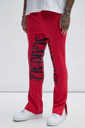 Red Fashion Nova Scarface Men Sweatpants USA | 354961UVN