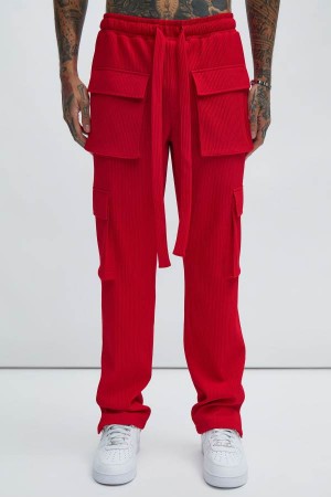 Red Fashion Nova Show Up Snap Cargo Men Pants USA | 294853RMA