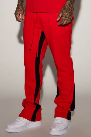 Red Fashion Nova Tyson Flared Men Sweatpants USA | 031587ECB