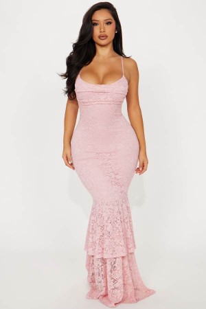 Rose Fashion Nova Elegant Lace Maxi Women Dress USA | 563240MXQ