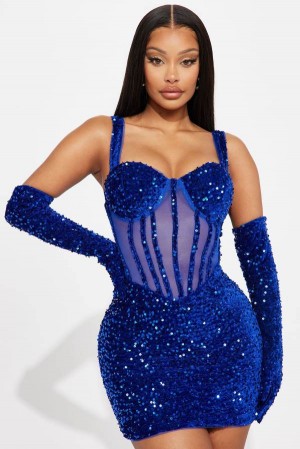 Royal Fashion Nova Khloe Sequin Mini Women Dress USA | 215604AJS