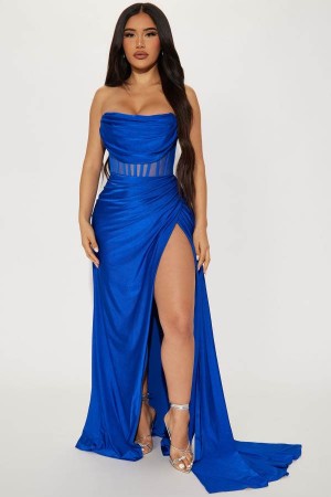 Royal Fashion Nova Layla Corset Maxi Women Dress USA | 720894MJY