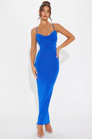 Royal Fashion Nova Rebecca Slinky Maxi Women Dress USA | 349218DWE