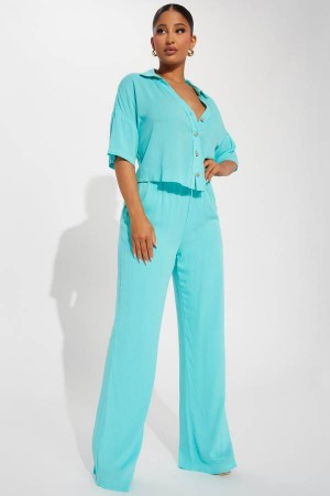 Turquoise Fashion Nova Greece Fantasy Pant Set Women Pants USA | 376059XEP