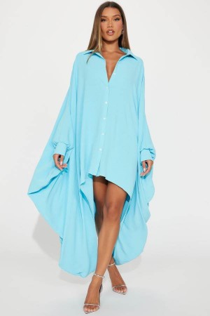 Turquoise Fashion Nova She's A Goddess Oversized Mini Women Dress USA | 917850LQF