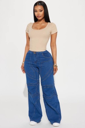 Wash Fashion Nova As It Seams Stretch Baggy Women Jeans USA | 739124HKM