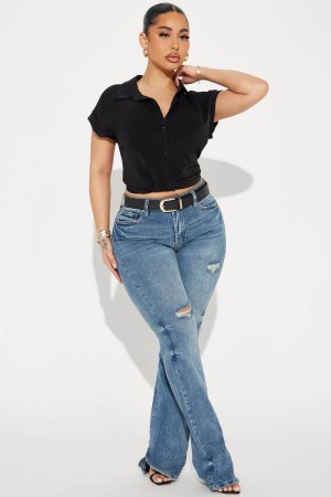 Wash Fashion Nova Baddest One Around Bootcut Women Jeans USA | 850973AWO