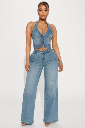 Wash Fashion Nova Delusional Drop Waist Women Jeans USA | 308761NRP