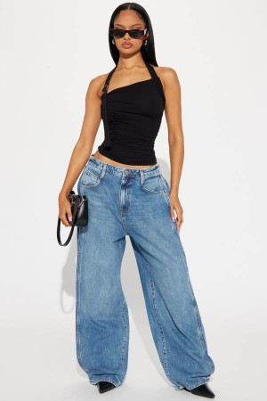 Wash Fashion Nova Getting Along Wide Leg Women Jeans USA | 873512INP