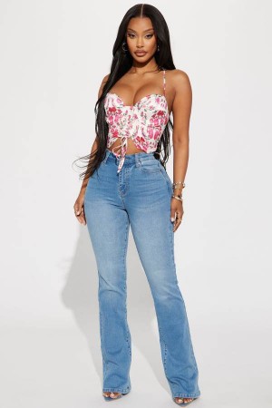 Wash Fashion Nova Houston Curvy Stretch Bootcut Women Jeans USA | 764951XBQ