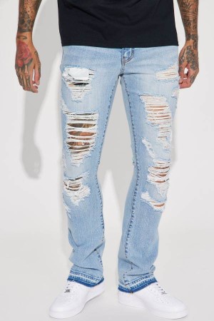 Wash Fashion Nova Innovative Stacked Skinny Flare Men Jeans USA | 754326ZPR