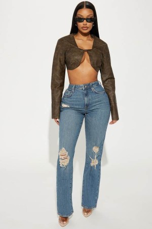 Wash Fashion Nova Kiss And Tell Ripped Low Stretch Straight Leg Women Jeans USA | 247695KWI