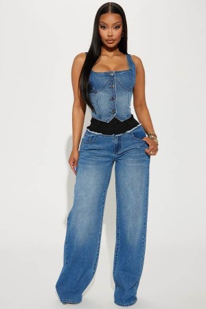 Wash Fashion Nova Let's Go Out Straight Leg Women Jeans USA | 081297OWP