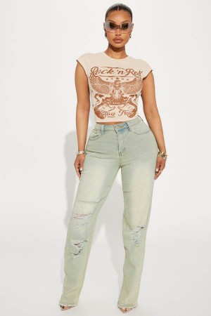 Wash Fashion Nova Off Topic Tinted Baggy Straight Leg Women Jeans USA | 940267TJN