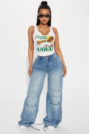 Wash Fashion Nova Ruling It Out Baggy Cargo Women Jeans USA | 876954OBL