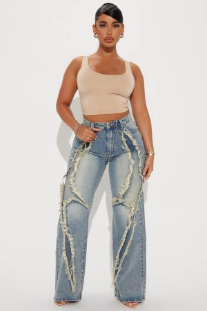 Wash Fashion Nova So Electric Tinted Straight Leg Women Jeans USA | 609423PBZ