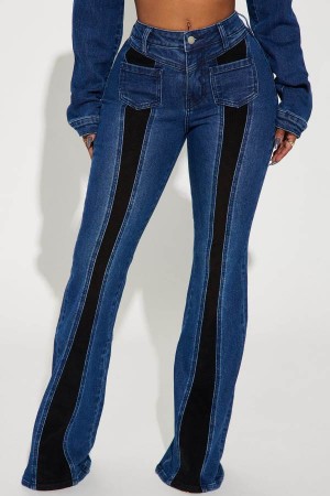 Wash Fashion Nova Splitting Ways Stretch Flare Women Jeans USA | 528037HJB