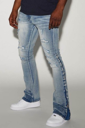 Wash Fashion Nova Stand Out Stacked Skinny Flare Men Jeans USA | 032946QYG